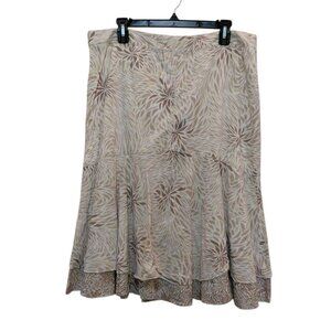 Maxime Floral Fit & Flare Midi Skirt‎ Sz 12 Layered Boho